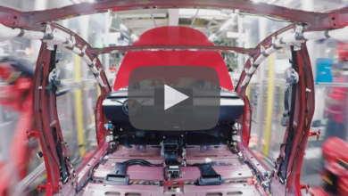 פס הייצור של הטסלה מודל 3 בפרימונט ארצות הברית