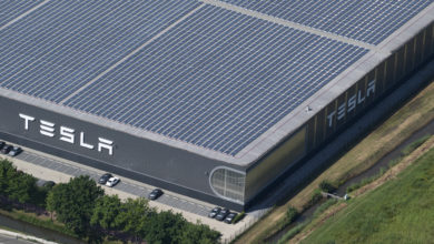 מבט אווירי על מפעל טסלה בהולנד