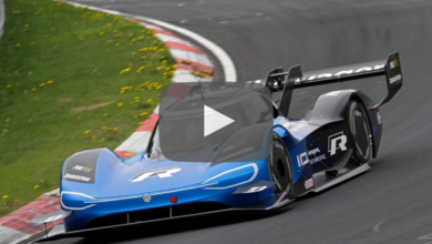 רכב המירוץ החשמלי פולקסווגן IDR במסלול המירוץ