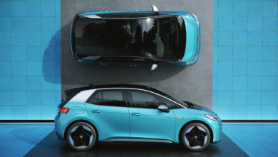 פולקסווגן ID3 חשמלית מבט מהצד ומלמעלה