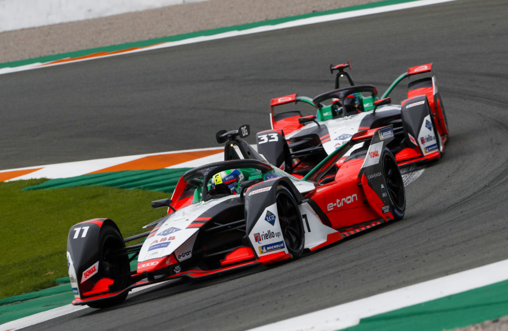 לוקאס די גראסי במכונית האאודי אי טרון של הפורמולה E
