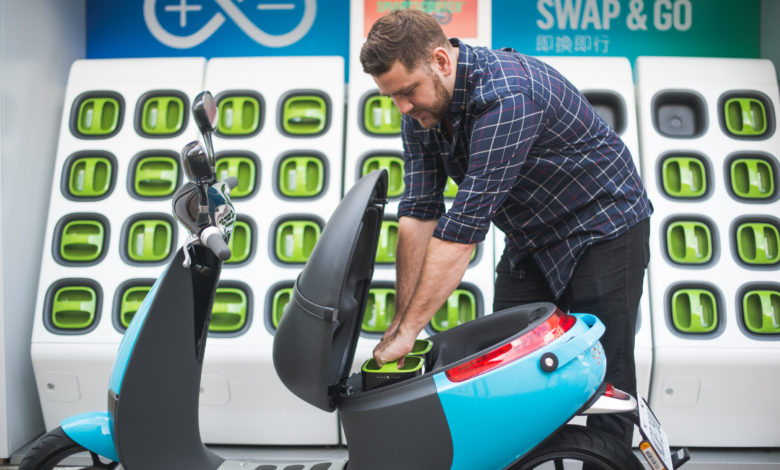 עמדה להחלפת סוללות מתחלפות של חברת גוגורו