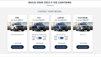 התאמה אישית של ארבעת הגרסאות של פורד F-150 לייטנינג ב-Configurator החדש באתר של פורד