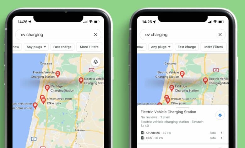 עמדות טעינה בגוגל מפות