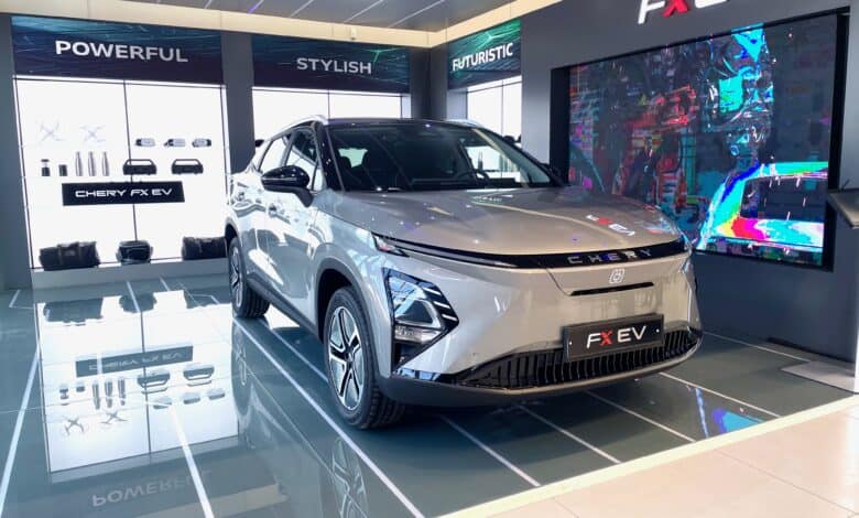 צ׳רי FX EV באולם התצוגה של צ׳רי בראשון לציון