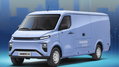 וואן חשמלי פאריזון V7E בגרסה מסחרית וללא חלונות בחלקו האחורי