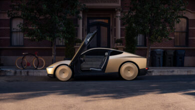 מבט צד על סייברקאב, המונית האוטנומית של טסלה