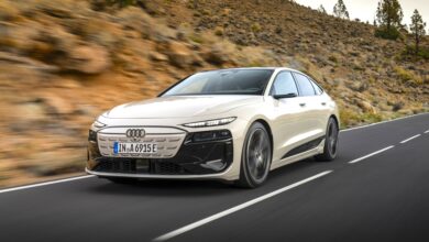 אאודי A6 אי-טרון בנסיעה בכביש בינעירוני